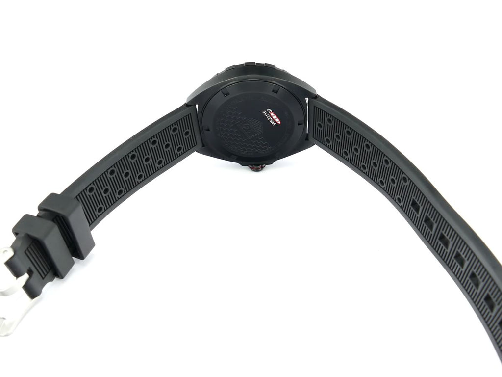 TAG Heuer Formula 1 WAZ2115 all black titianium carbide PVD coated stainless steel and uncoated buckle