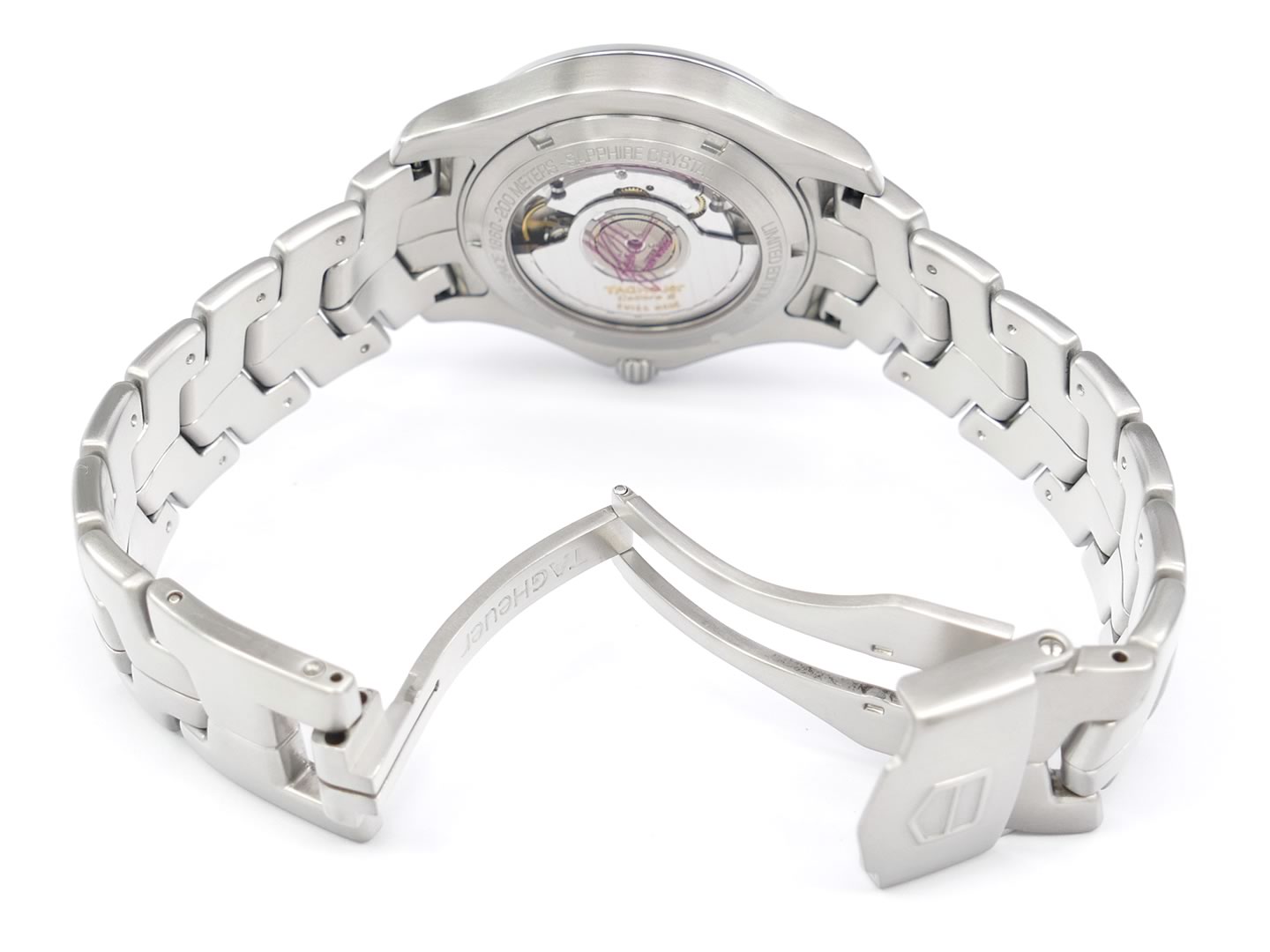TAG Heuer Tiger Woods Link Automatic WJF211D.BA0570 folding clasp with security clasp