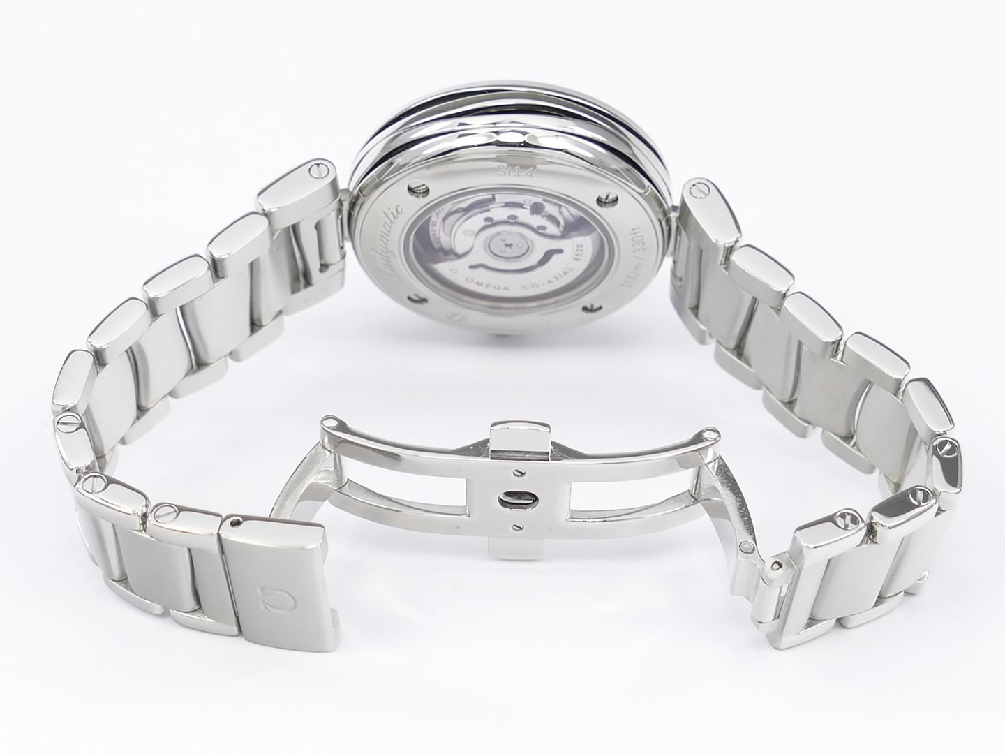 Omega De Ville Ladymatic Black Co-Axial Chronometer 425.30.34.20.51.001 double folding clasp
