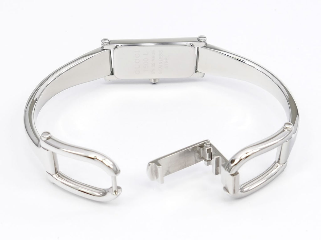 Gucci 1500 L Pink Mother of Pearl Dial stainless steel bangle