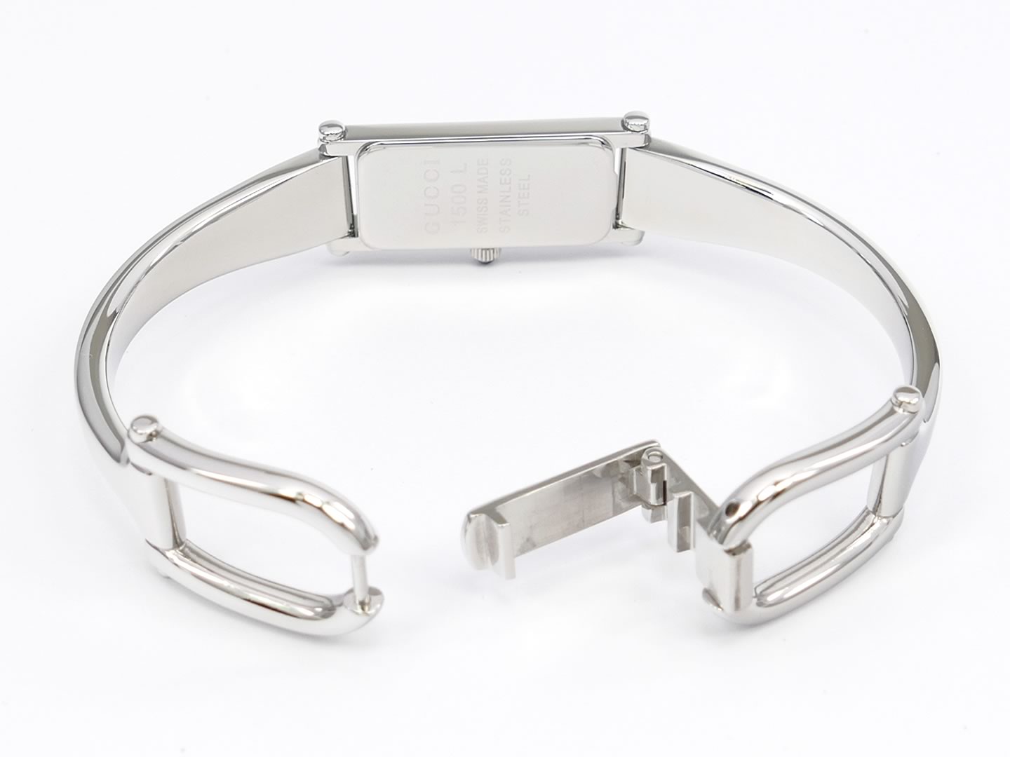 Gucci 1500 L Pink Mother of Pearl Dial stainless steel bangle