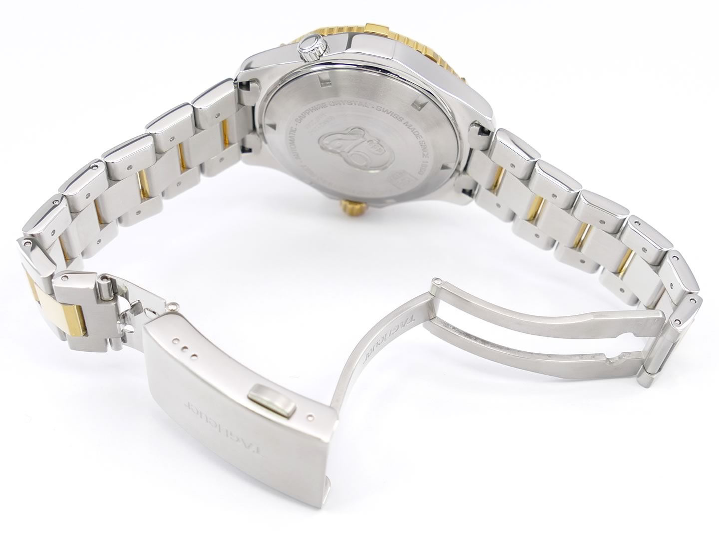 TAG Heuer Aquaracer Calibre 5 WAK2120.BB0835 stainless steel clasp with wet suit expansion