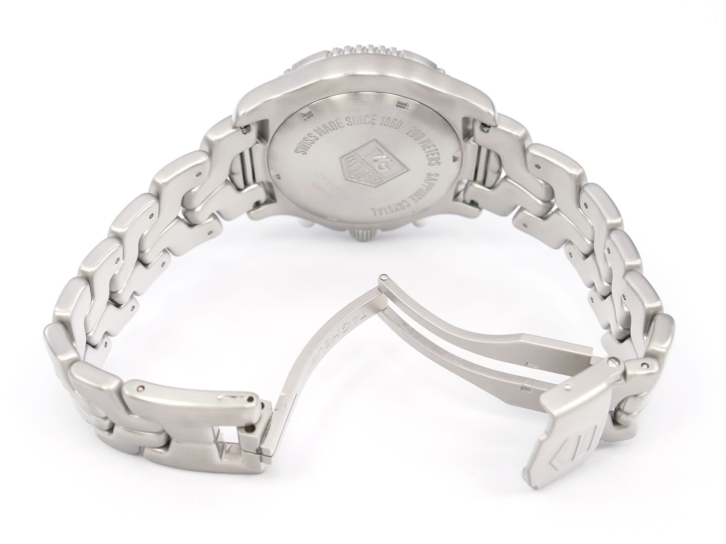 TAG Heuer Link Chronograph Blue CT1110.BA0550 folding clasp with security clasp