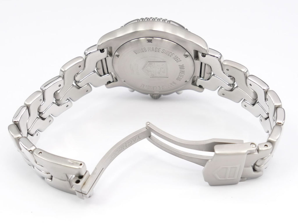 TAG Heuer Link Chronograph Silver CT1112.BA0551 folding clasp with security clasp