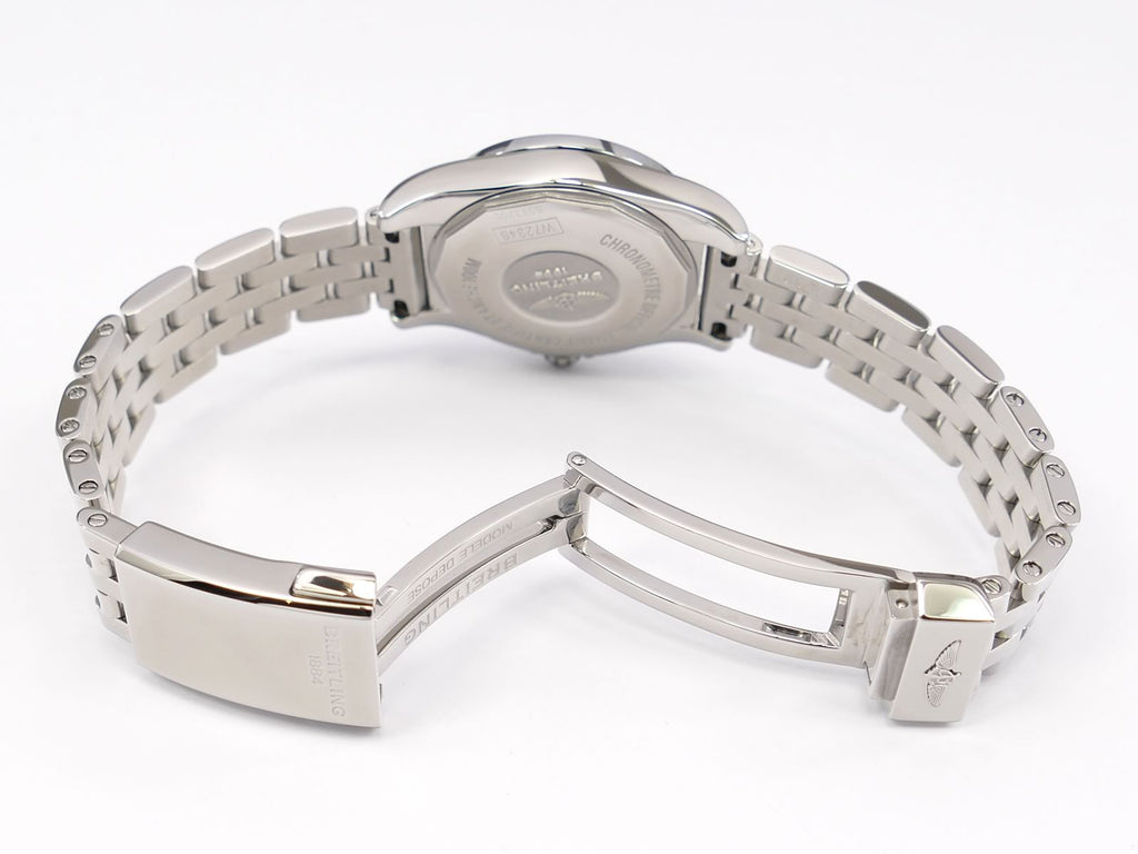Breitling Galactic 29 Sleek Black W72348 folding clasp with quick adjustment