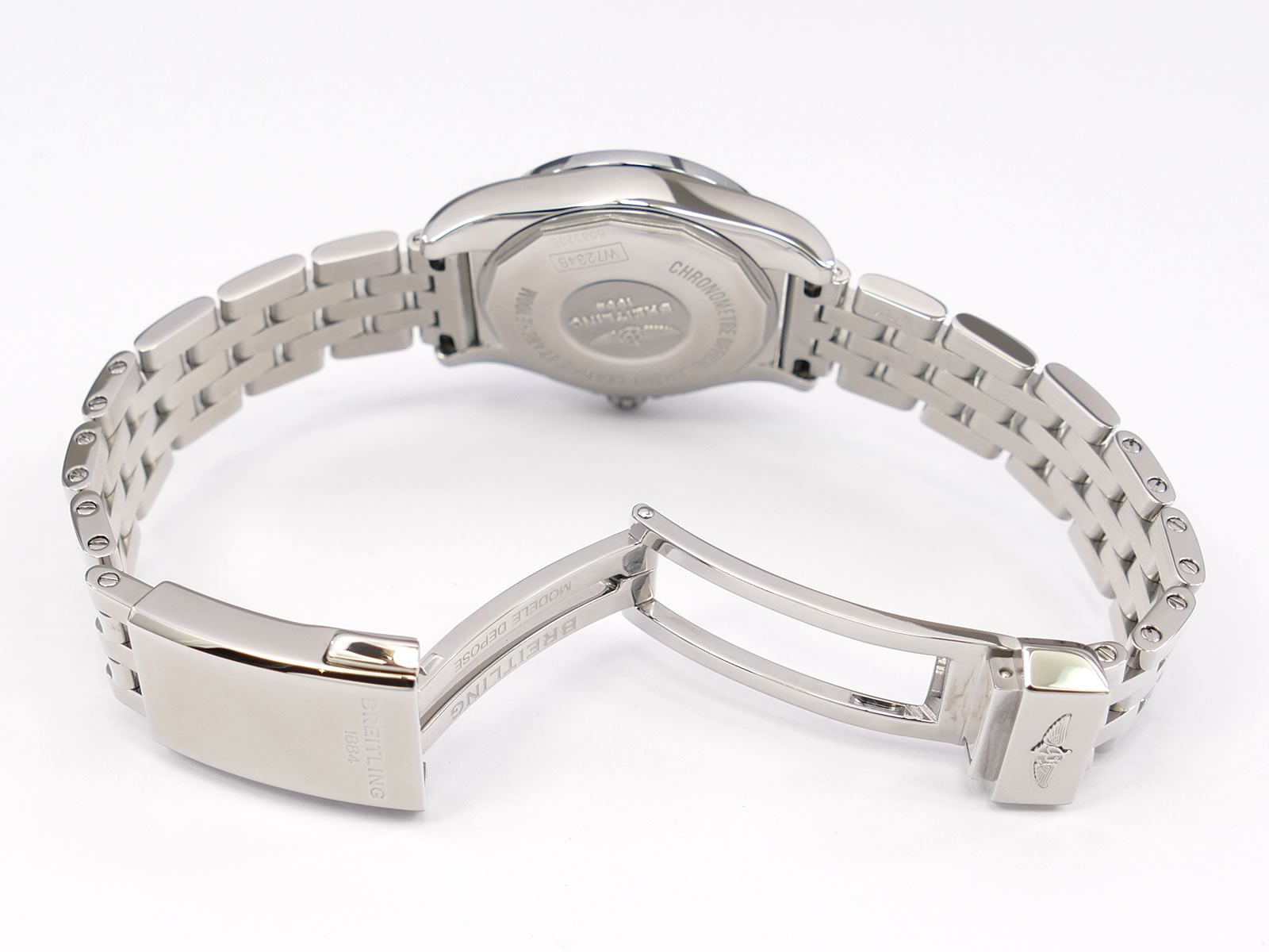 Breitling Galactic 29 Sleek Black W72348 folding clasp with quick adjustment