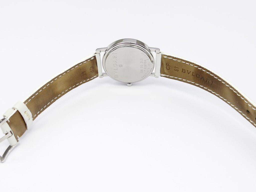 Bvlgari BB 33 SLD white leather strap