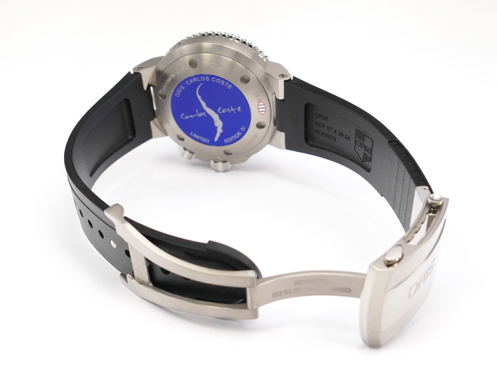 Oris Aquis Carlos Coste IV 01 743 7709 7184 titanium deployment clasp