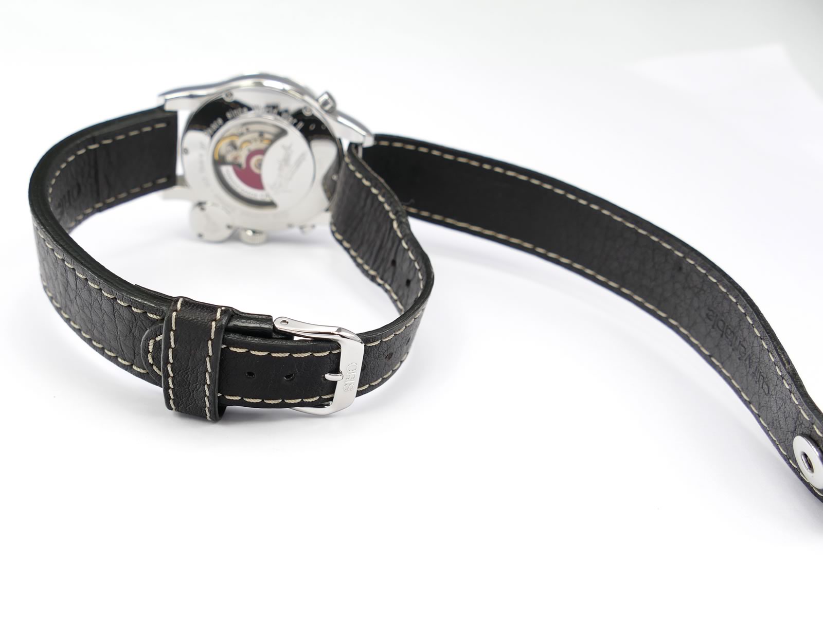 Oris Flight Timer 690 1945 40 84 buckle and wrap around strap