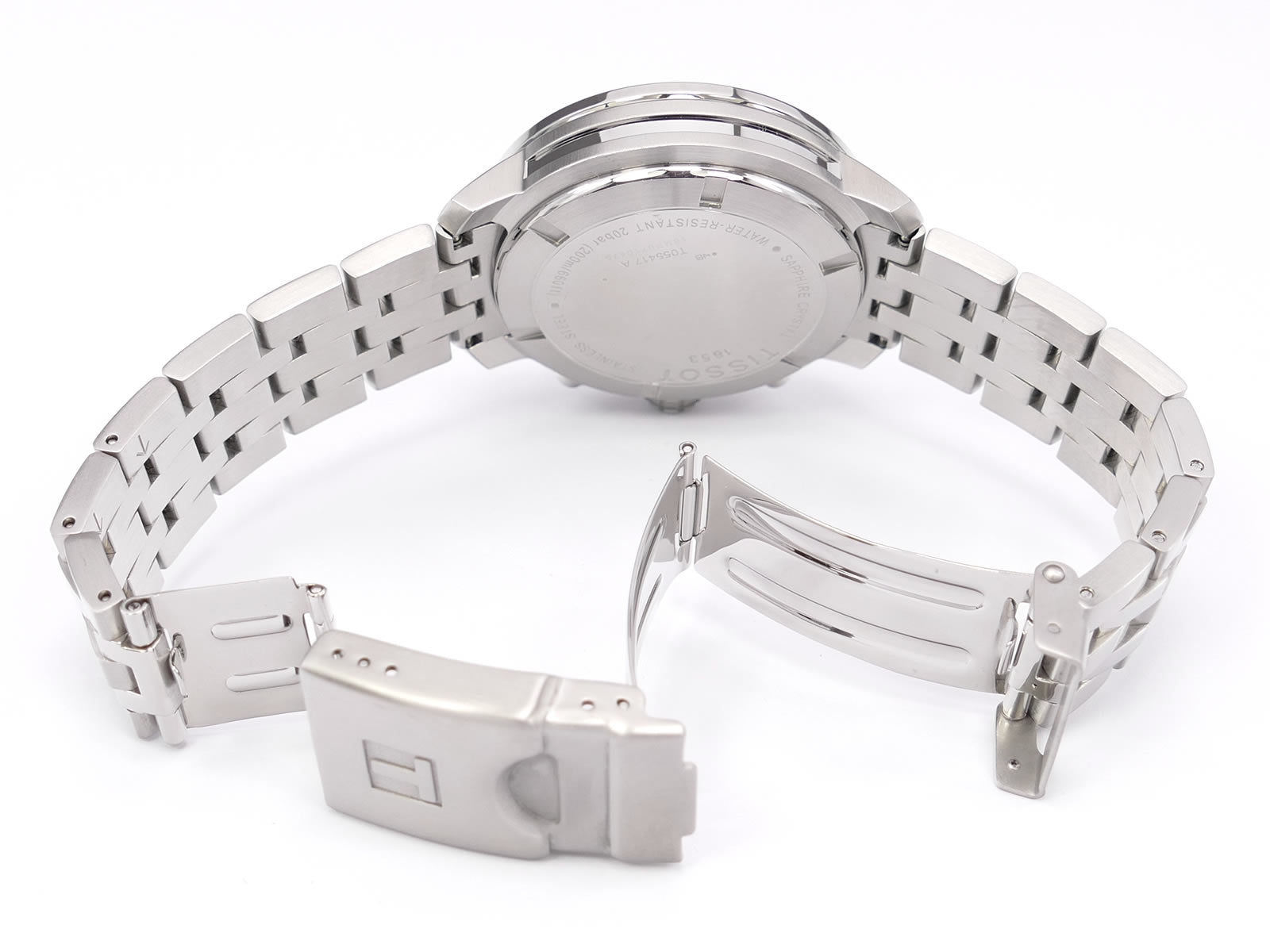 Tissot T-Sport PRC200 stainless steel folding clasp with wet suit expansion