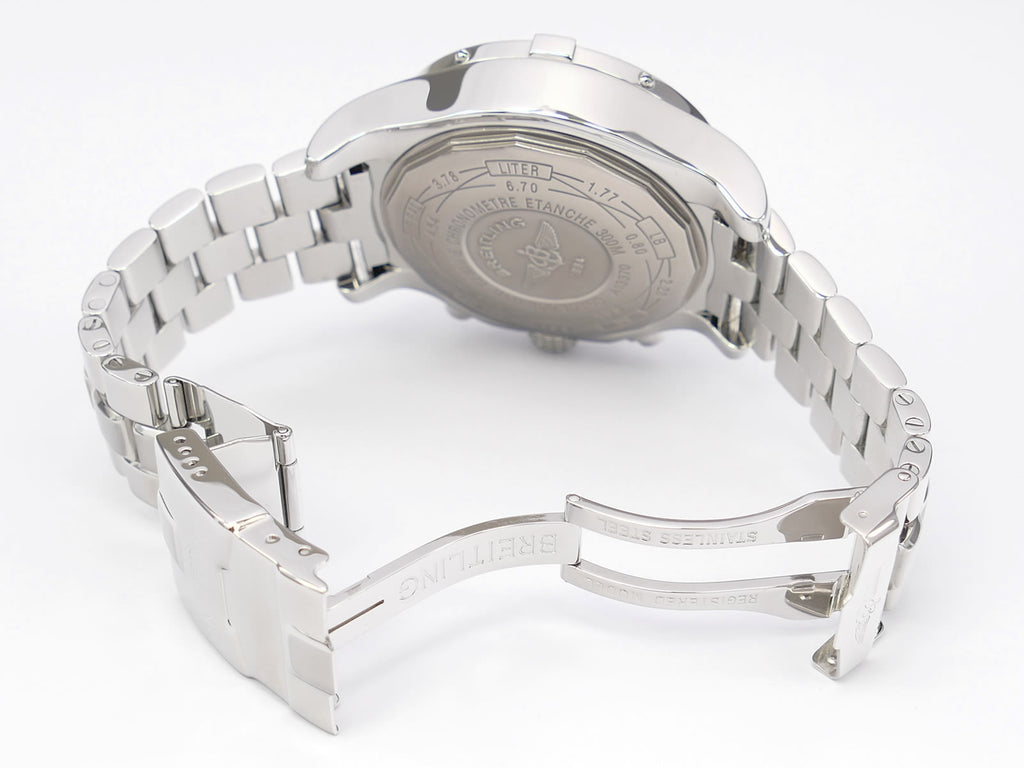 Breitling Super Avenger A13370 stainless steel folding clasp and wet suit expansion