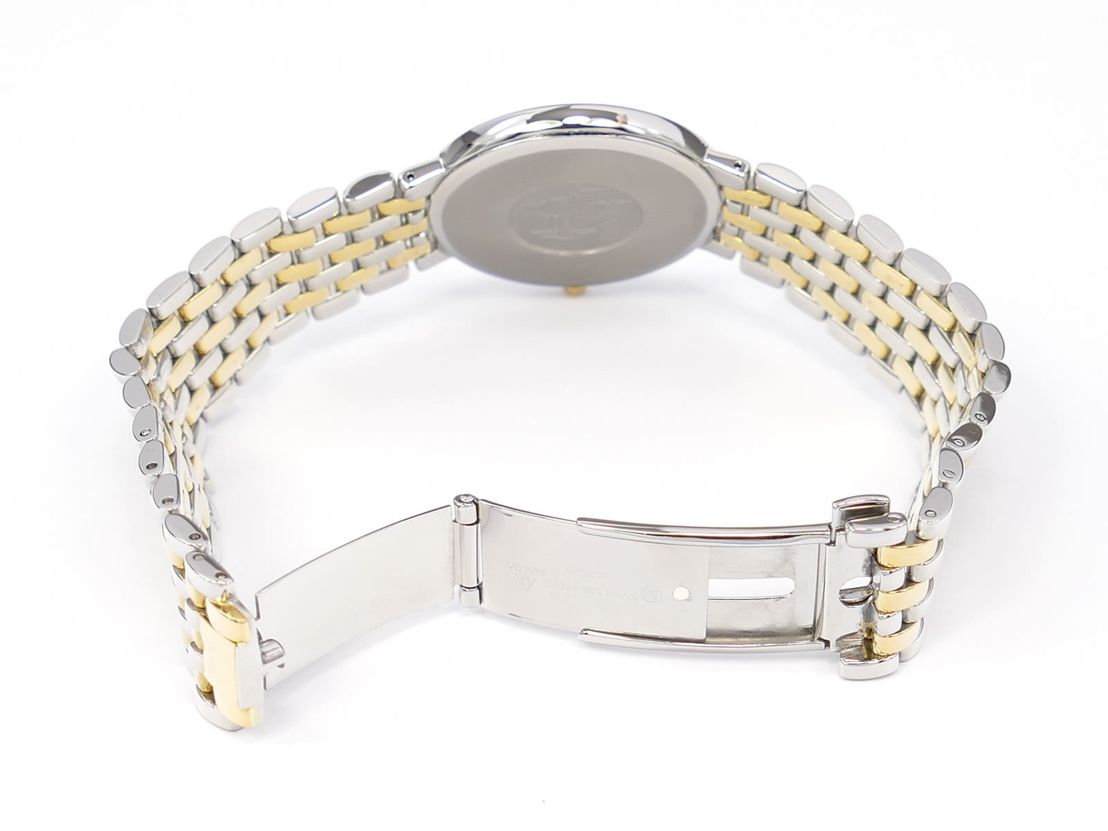 Omega De Ville stainless steel slide and fold clasp