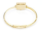 Gucci 1900L White Dial 18k Yellow Gold Plated Bangle Quartz Watch Square