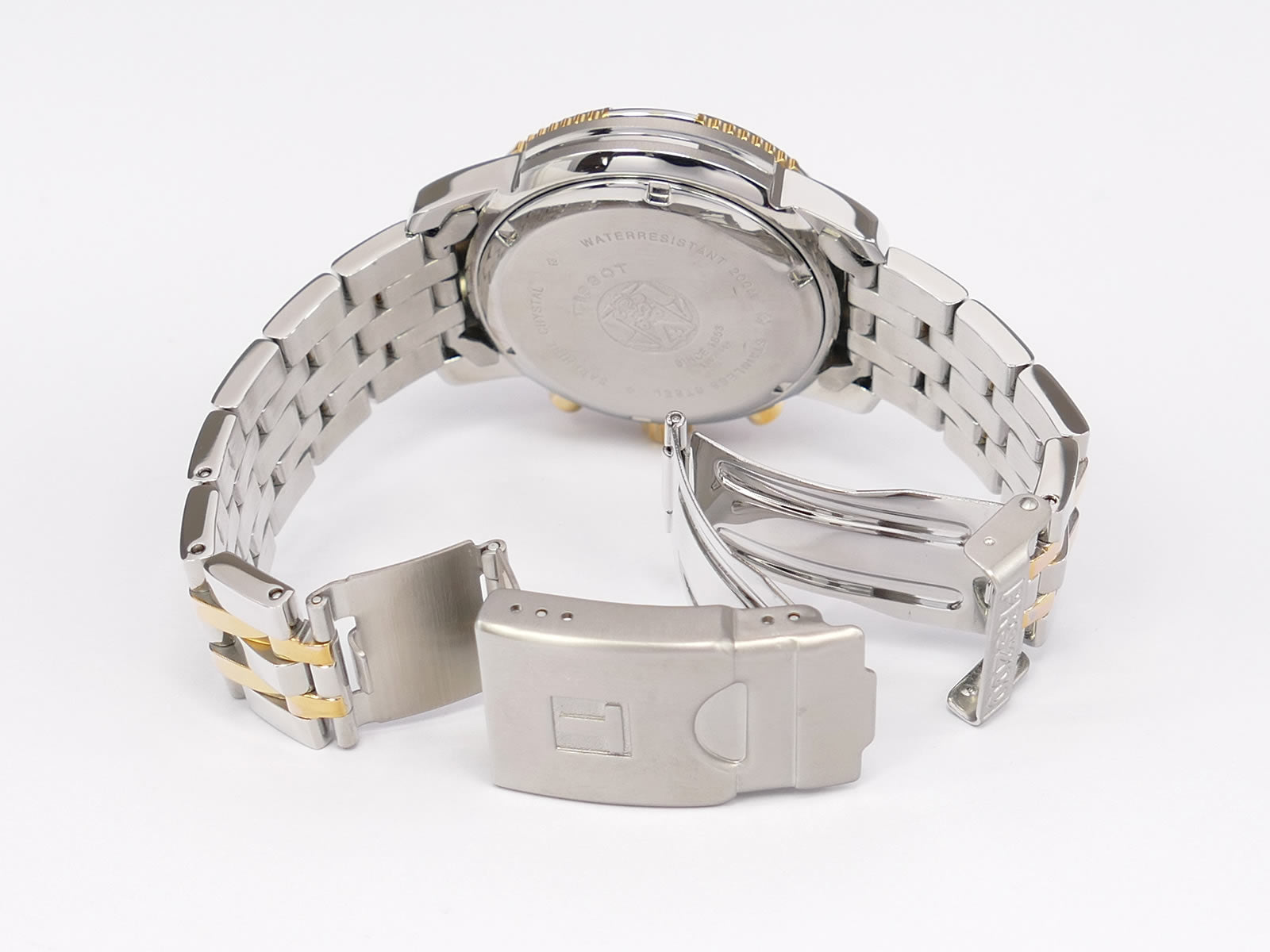 Tissot T-Sport PRS200 stainless steel folding clasp with wet suit expansion