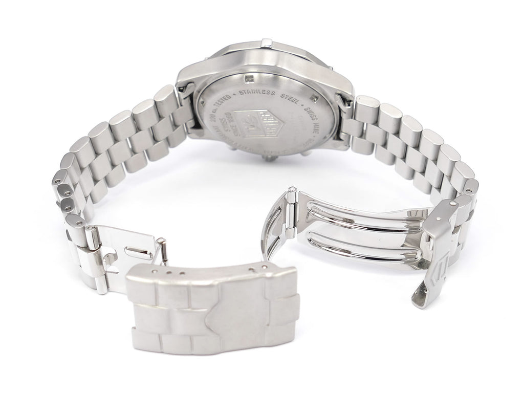 TAG Heuer 2000 CK1111-0 stainless steel folding clasp with wet suit expansion
