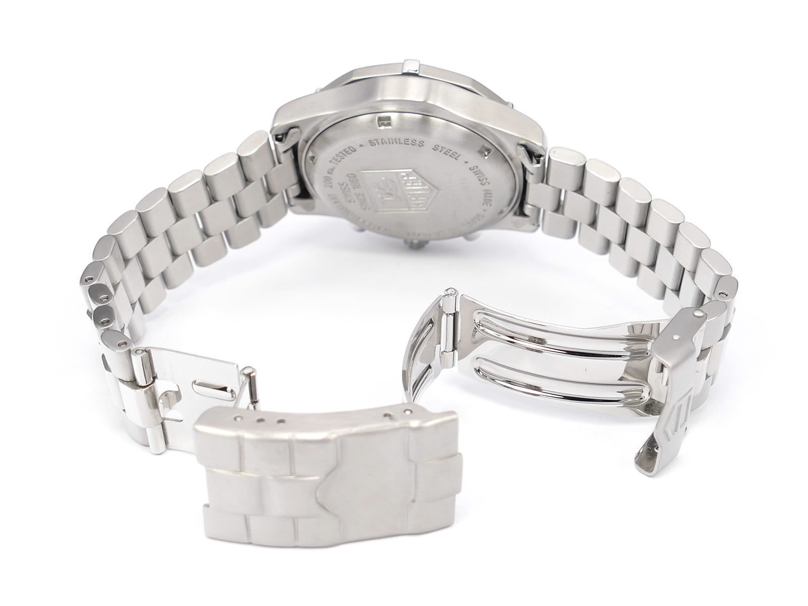 TAG Heuer 2000 CK1111-0 stainless steel folding clasp with wet suit expansion