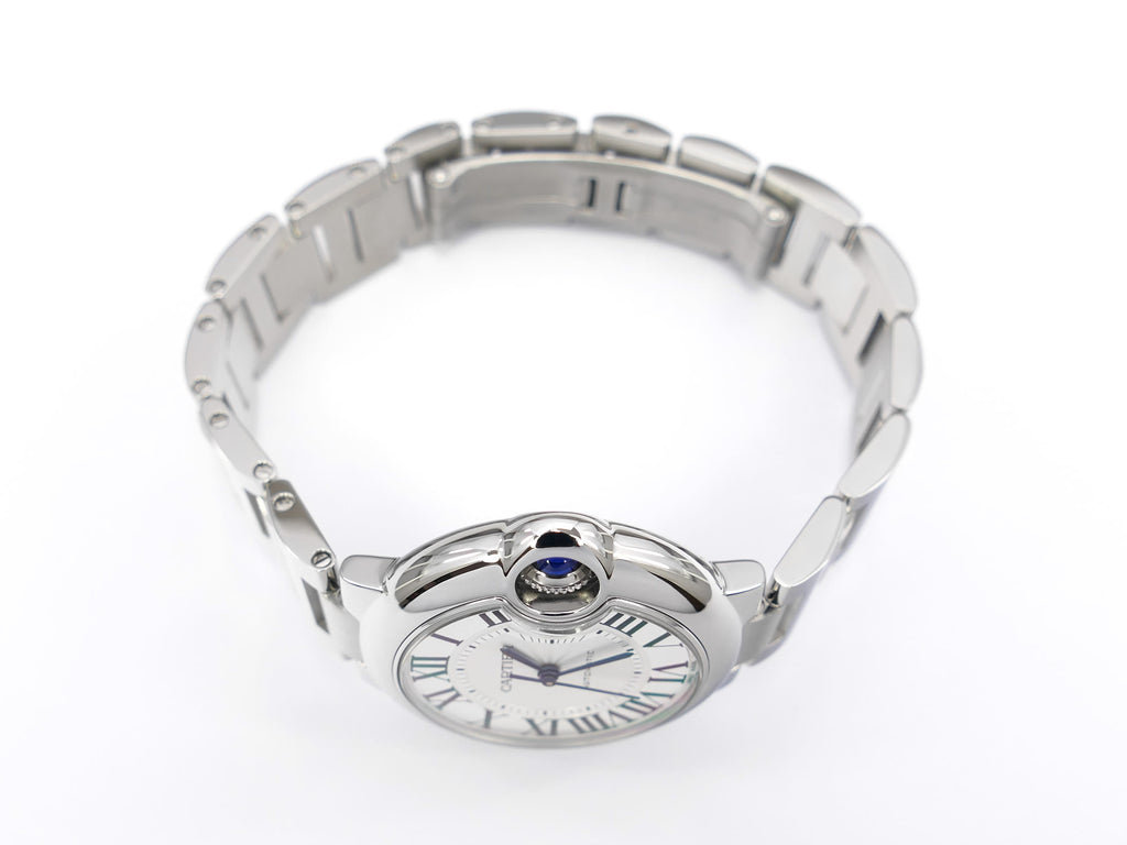 Cartier Ballon Bleu W6920071 crown with sapphire cabochon