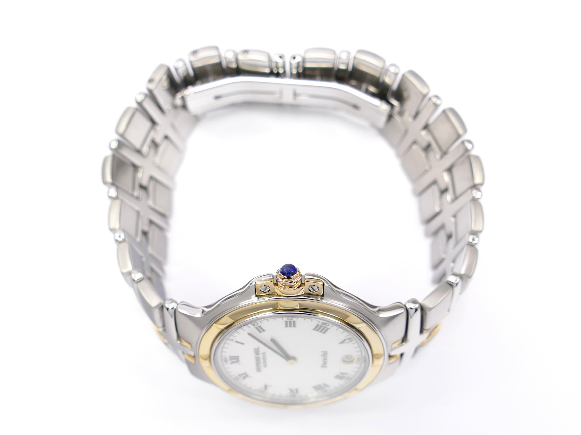 Raymond Weil Parsifal 9190 18k gold plated crown with sapphire cabochon