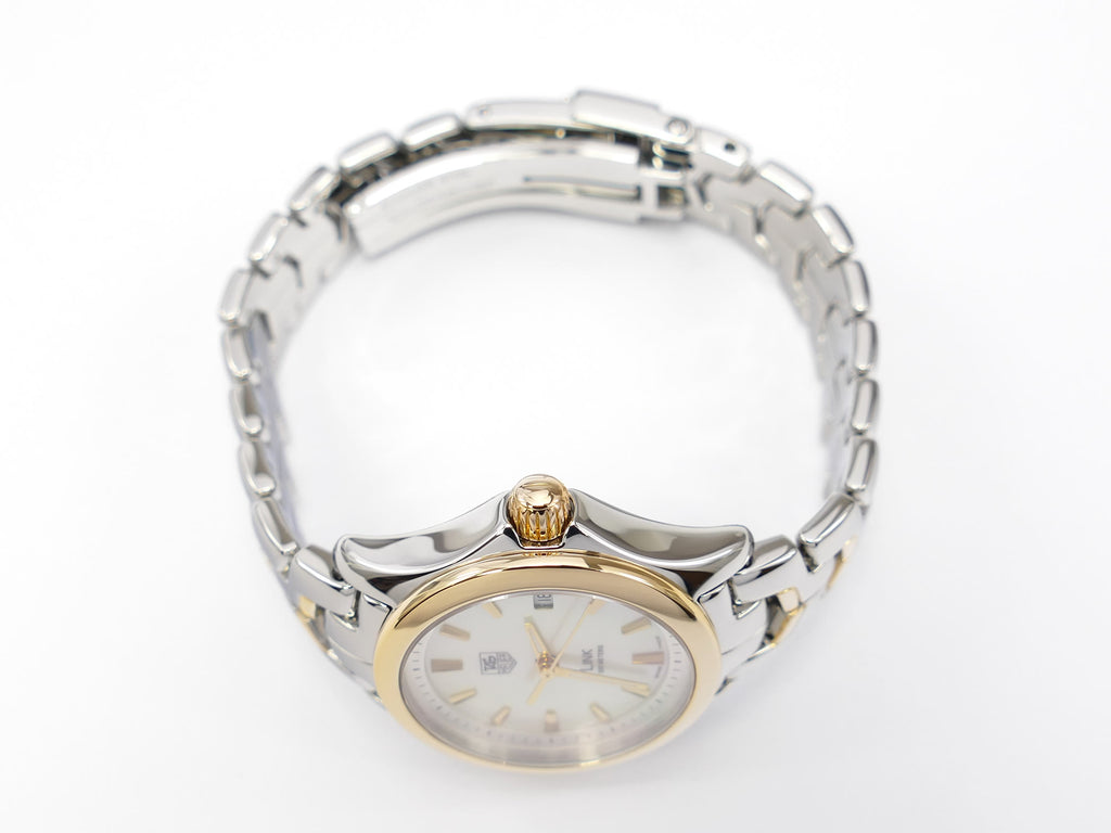 TAG Heuer Link Lady WJF1352 18k Gold plated screw down crown