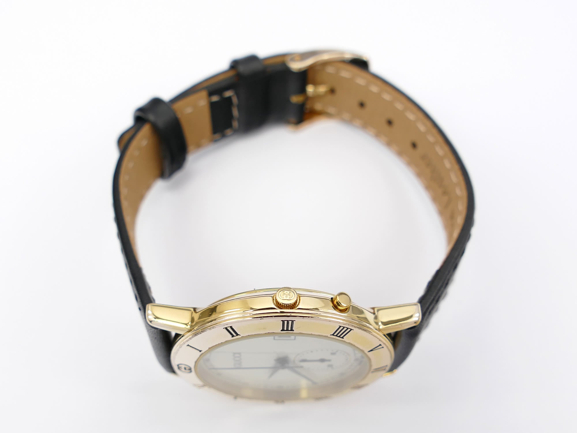 Gucci 3800M 18k Gold Plated crown & pusher