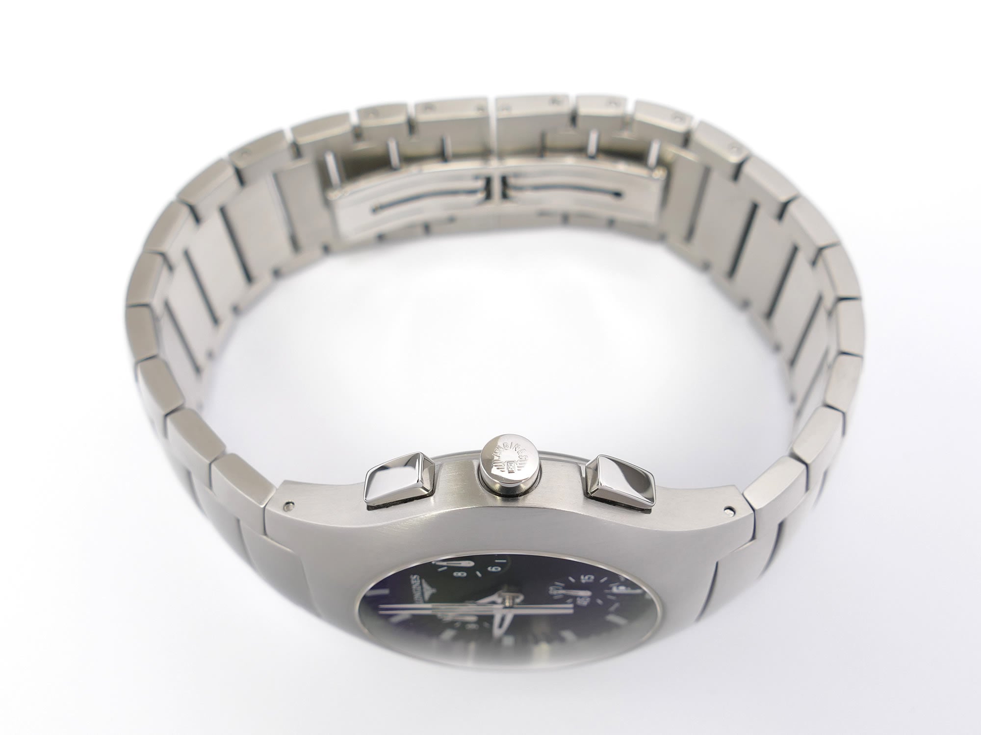 Longines Oposition L3.618.4 stainless steel crown and pushers