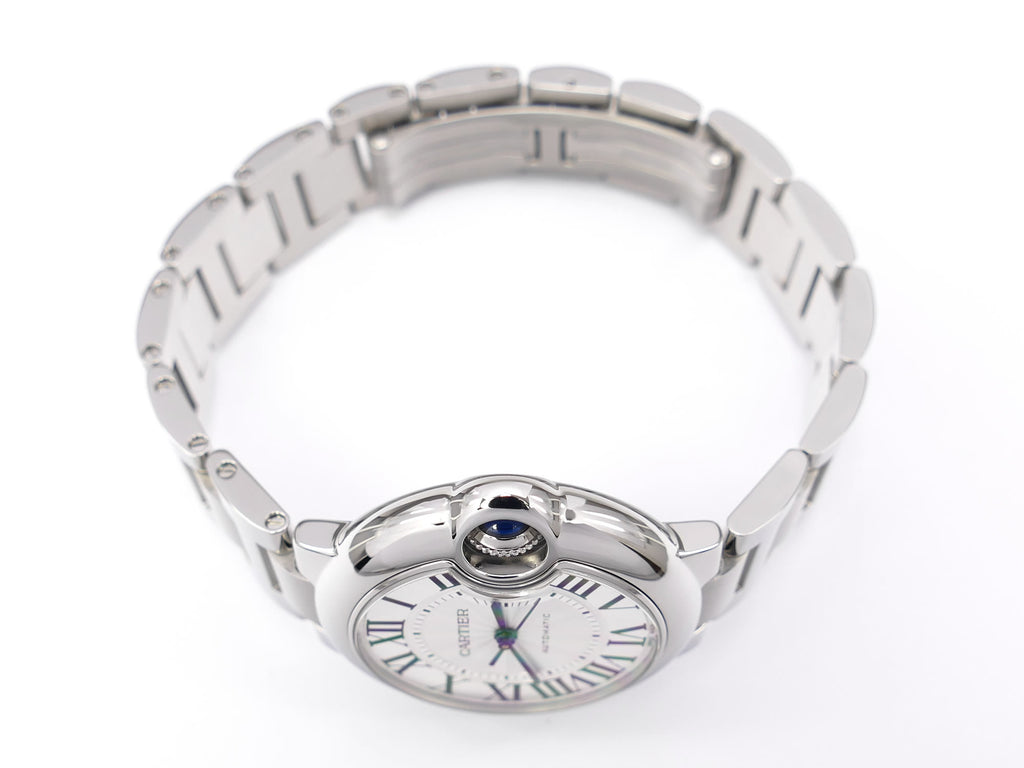 Cartier Ballon Bleu W6920071 stainless steel crown with sapphire cabochon
