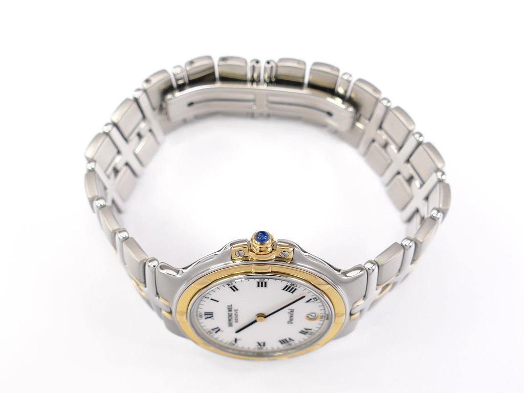 Raymond Weil Parsifal 9190 18k gold plated crown with sapphire cabochon