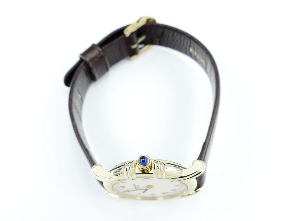 Raymond Weil Tradition 9955 gold plated crown with blue cabochon