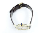 Raymond Weil Tradition 9955 gold plated crown with blue cabochon