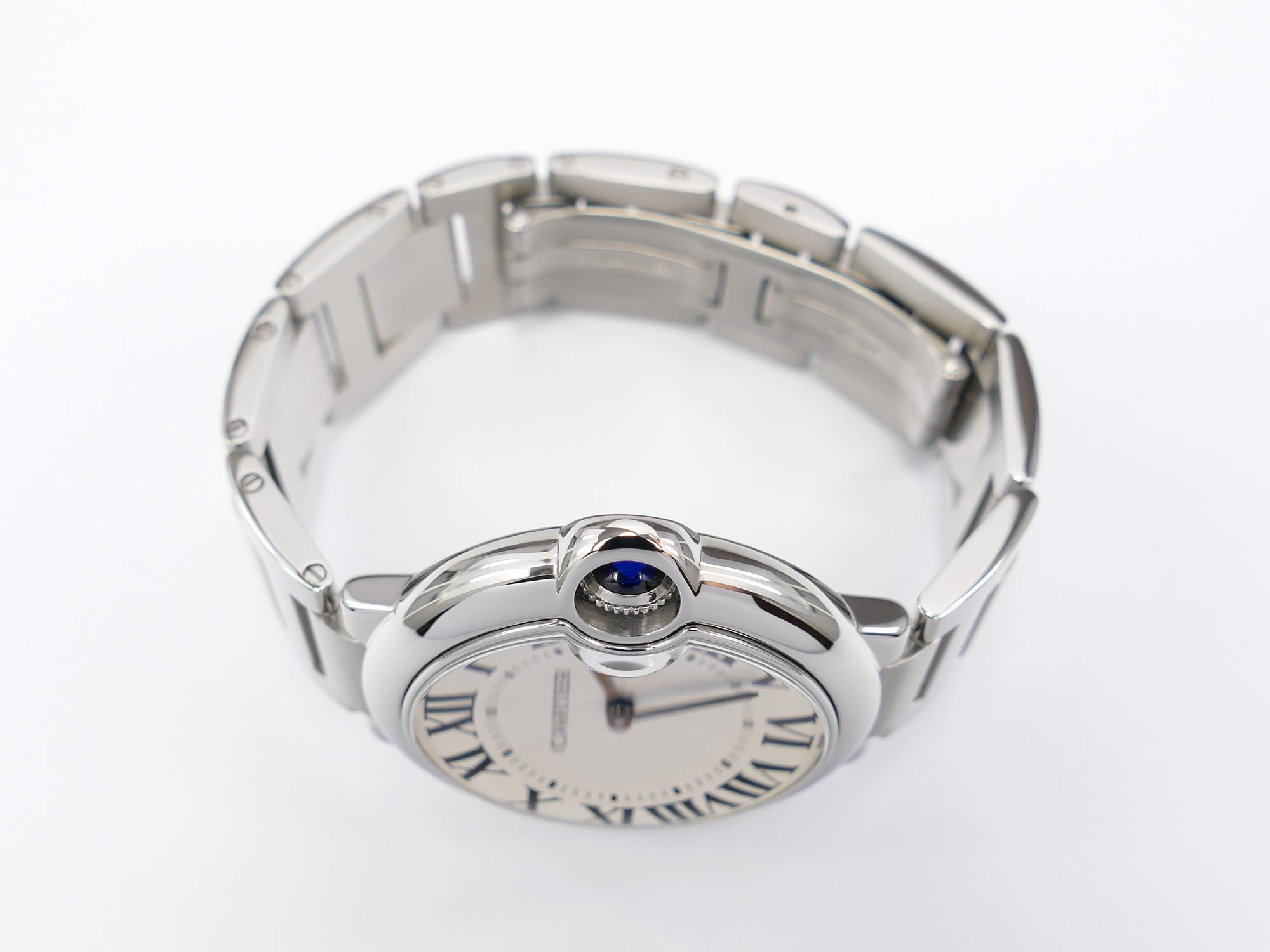 Cartier Ballon Bleu W69011Z4 Stainless steel crown with sapphire cabochon