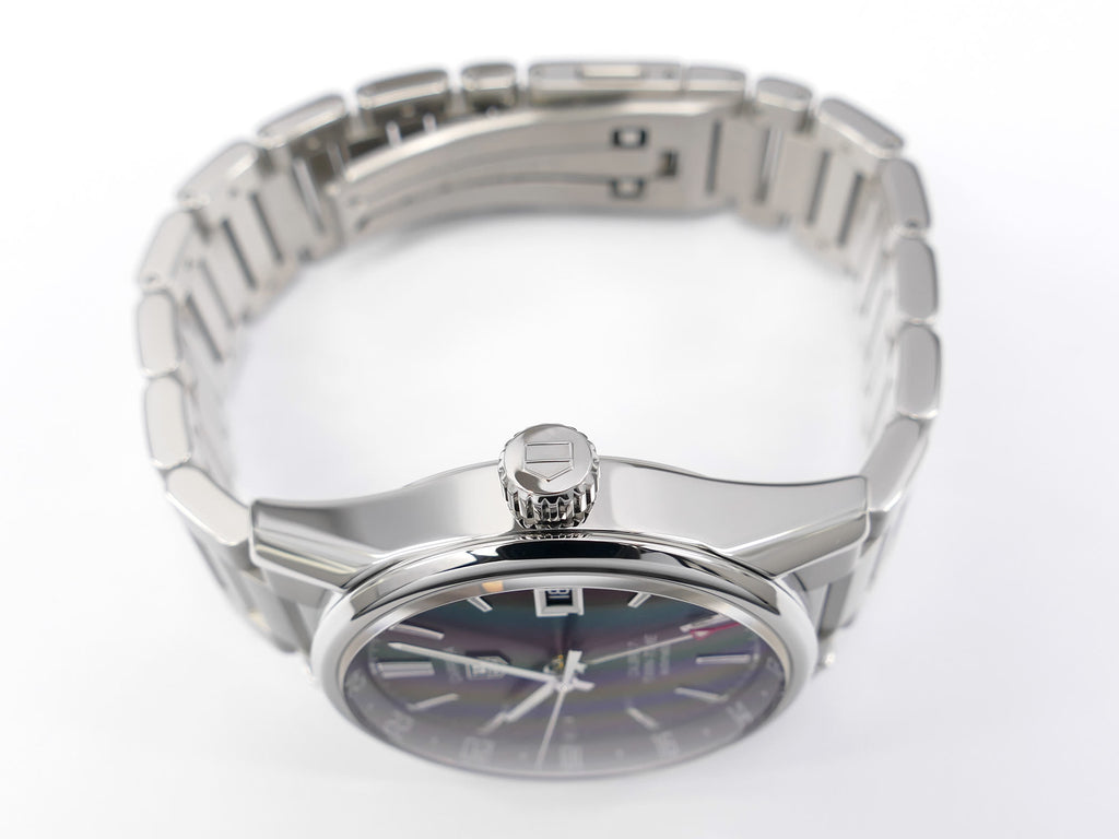 TAG Heuer Carrera Twin-Time WAR2010-1 stainless steel crown