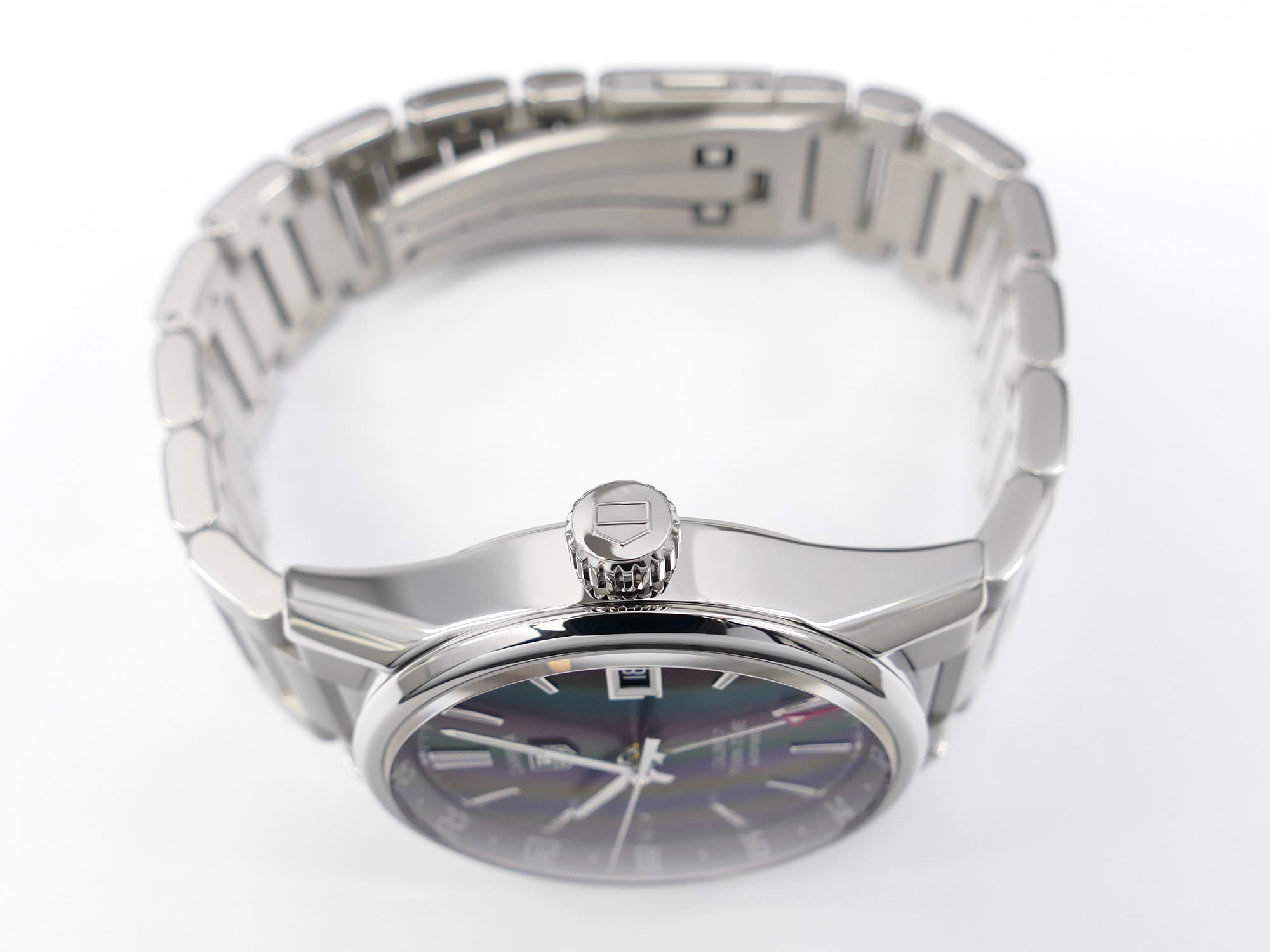 TAG Heuer Carrera Twin-Time WAR2010-1 stainless steel crown