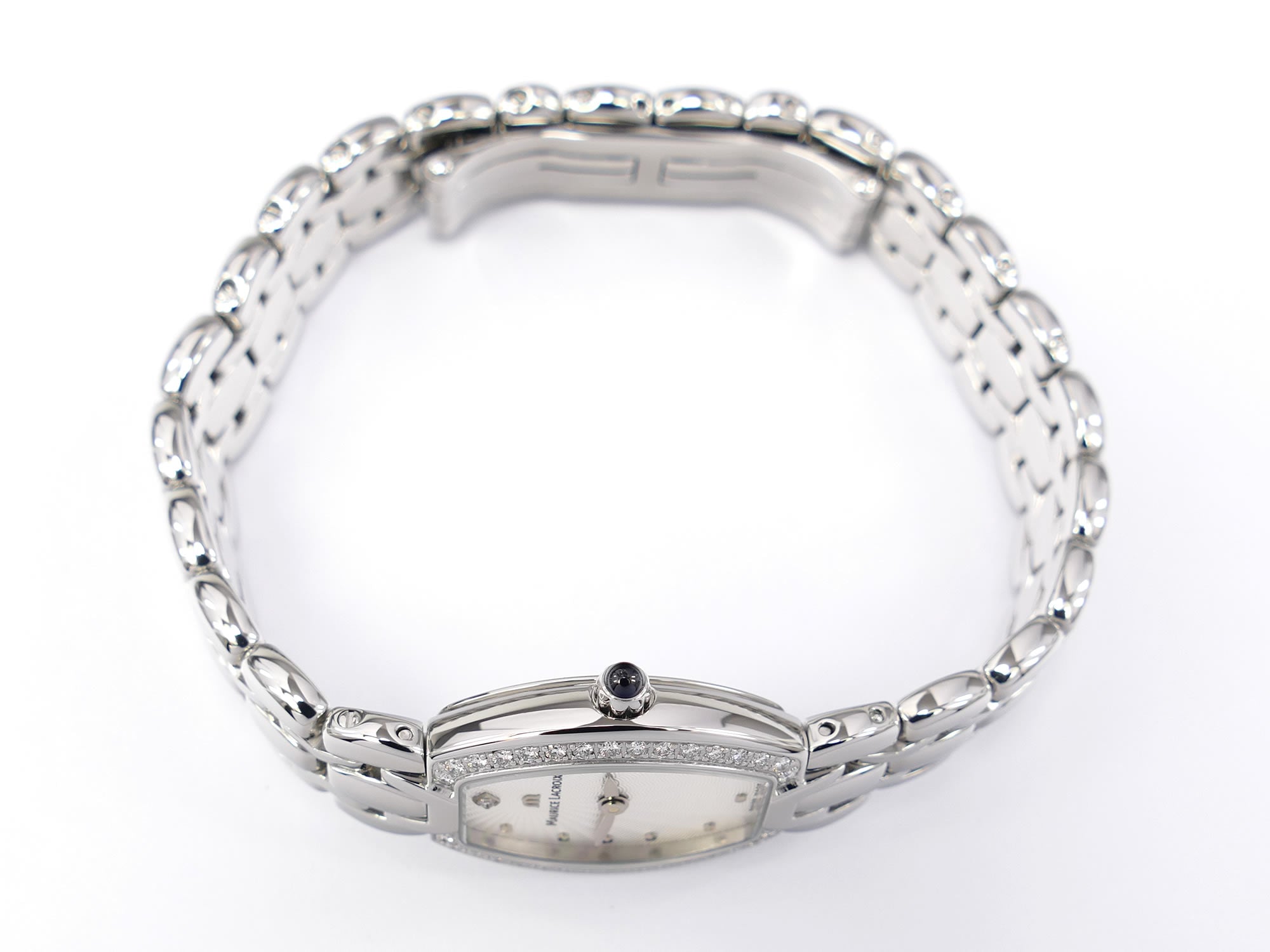 Maurice Lacroix Selena SE4012 stainless steel crown with blue cabochon