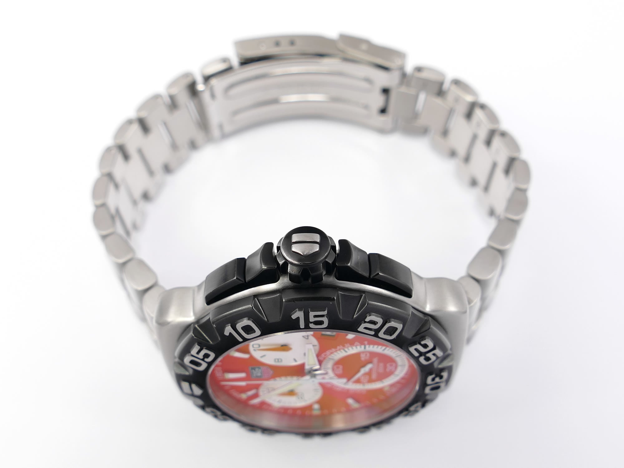 TAG Heuer Formula 1 Chronograph CAH1113 titanium carbide coated screw down crown