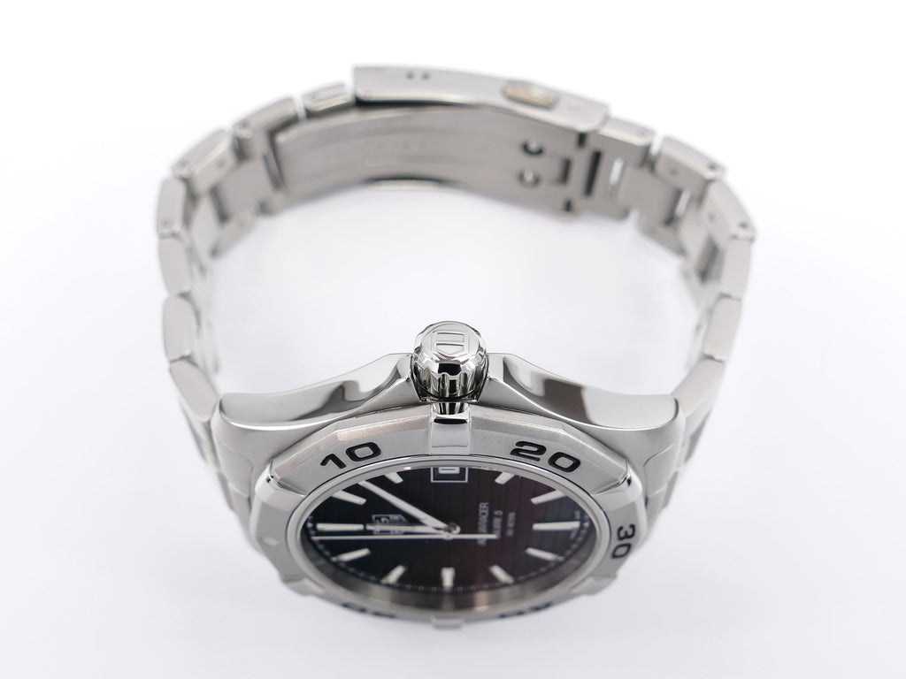 TAG Heuer Aquaracer Calibre 5 WAP2010 stainless steel screw down crown