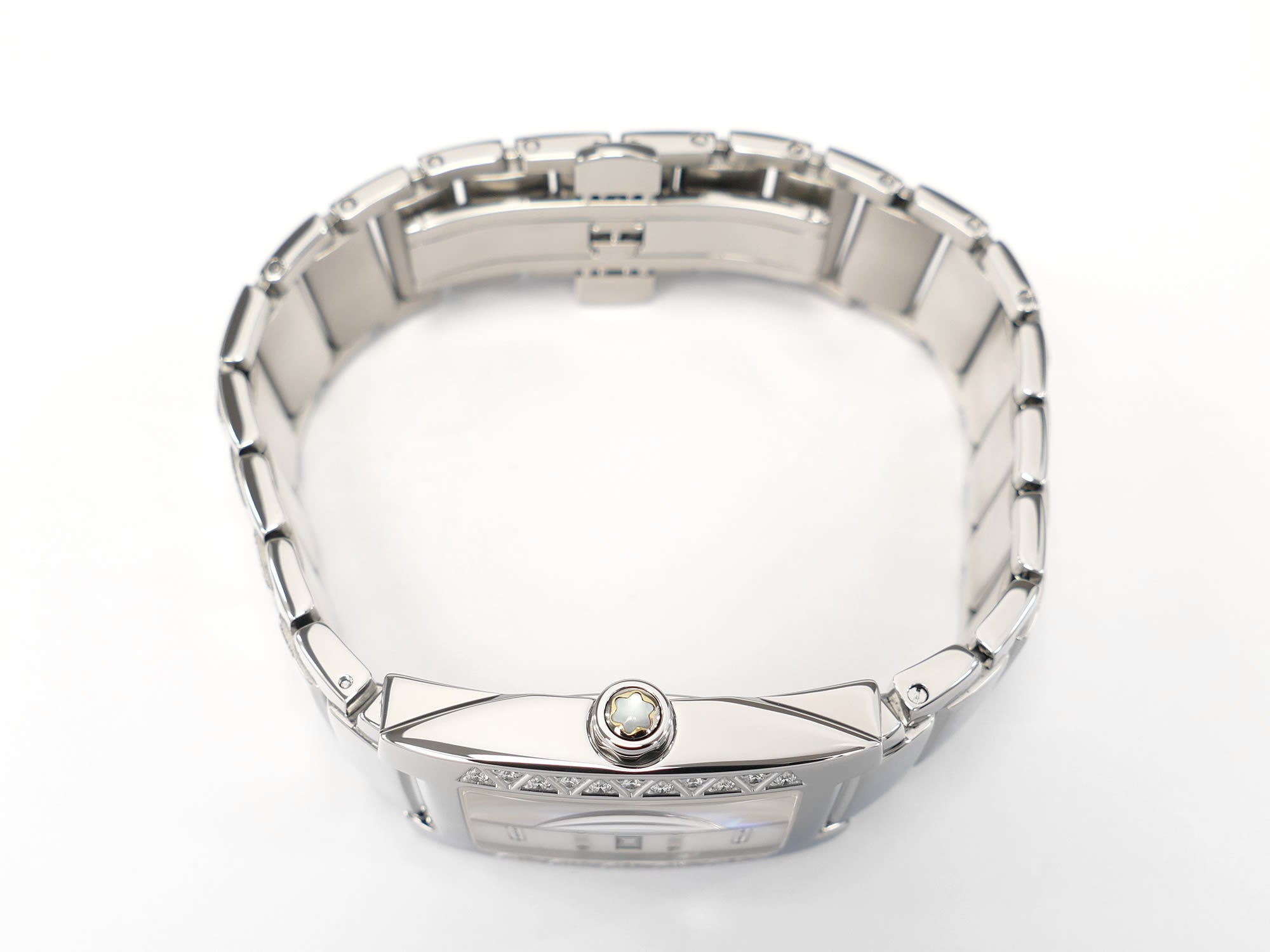 Montblanc Profile Elegance 7077 stainless steel crown with mother of pearl insert