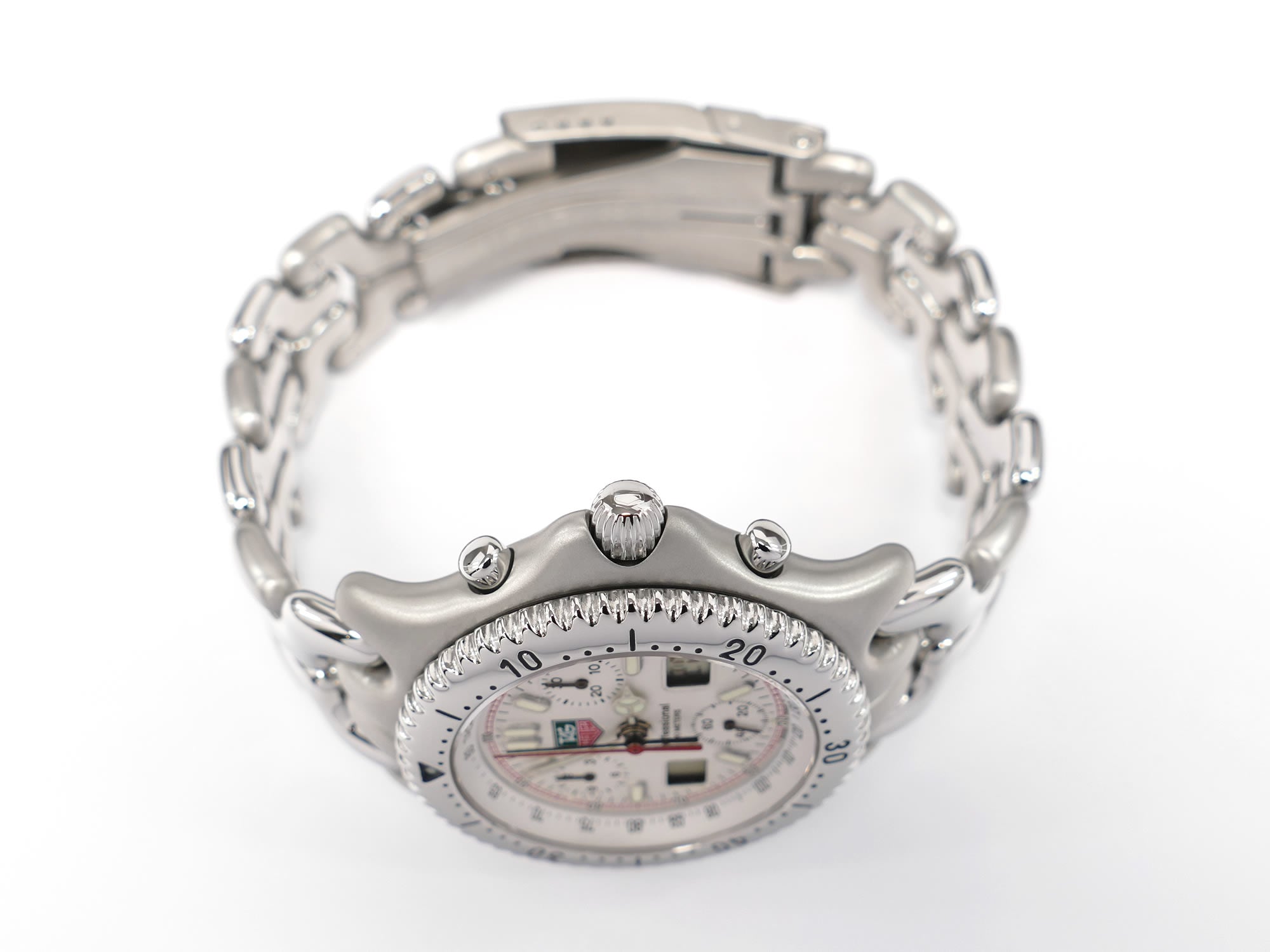 TAG Heuer SEL Lap Timer Chronograph S29.006M screw down stainless steel crown