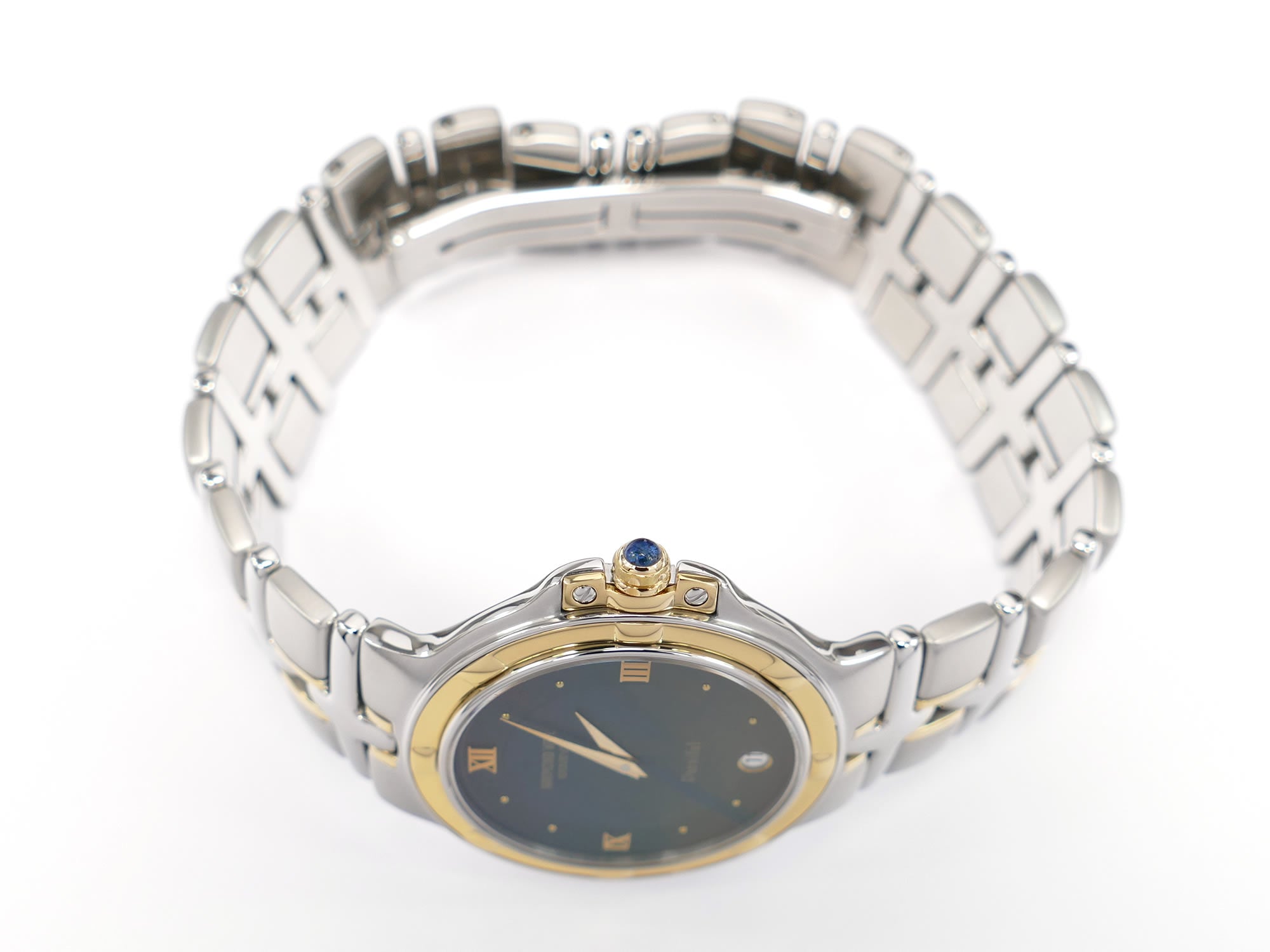 Raymond Weil Parsifal 9190 gold plated crown with blue cabochon