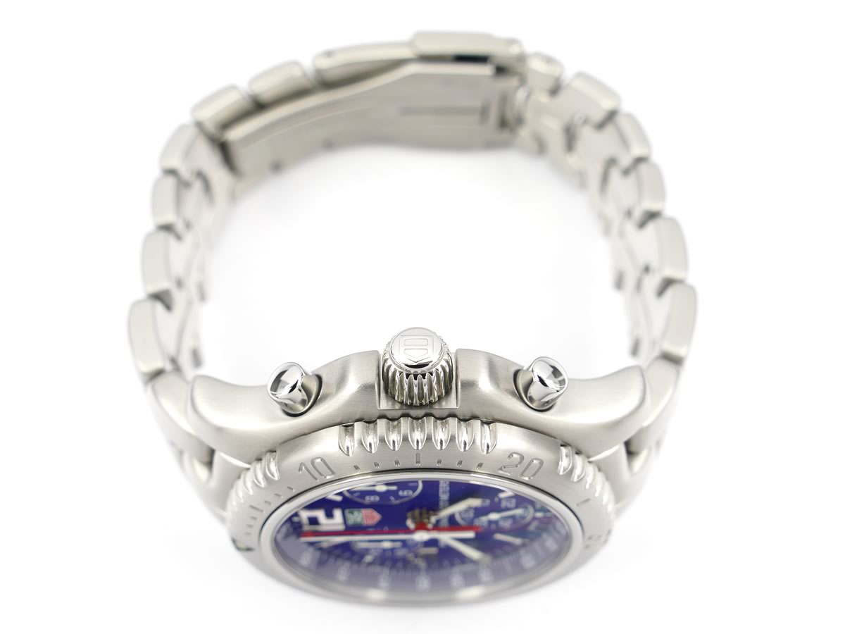 TAG Heuer Link Chronograph Blue Dial CT1110.BA0550 screw down crown