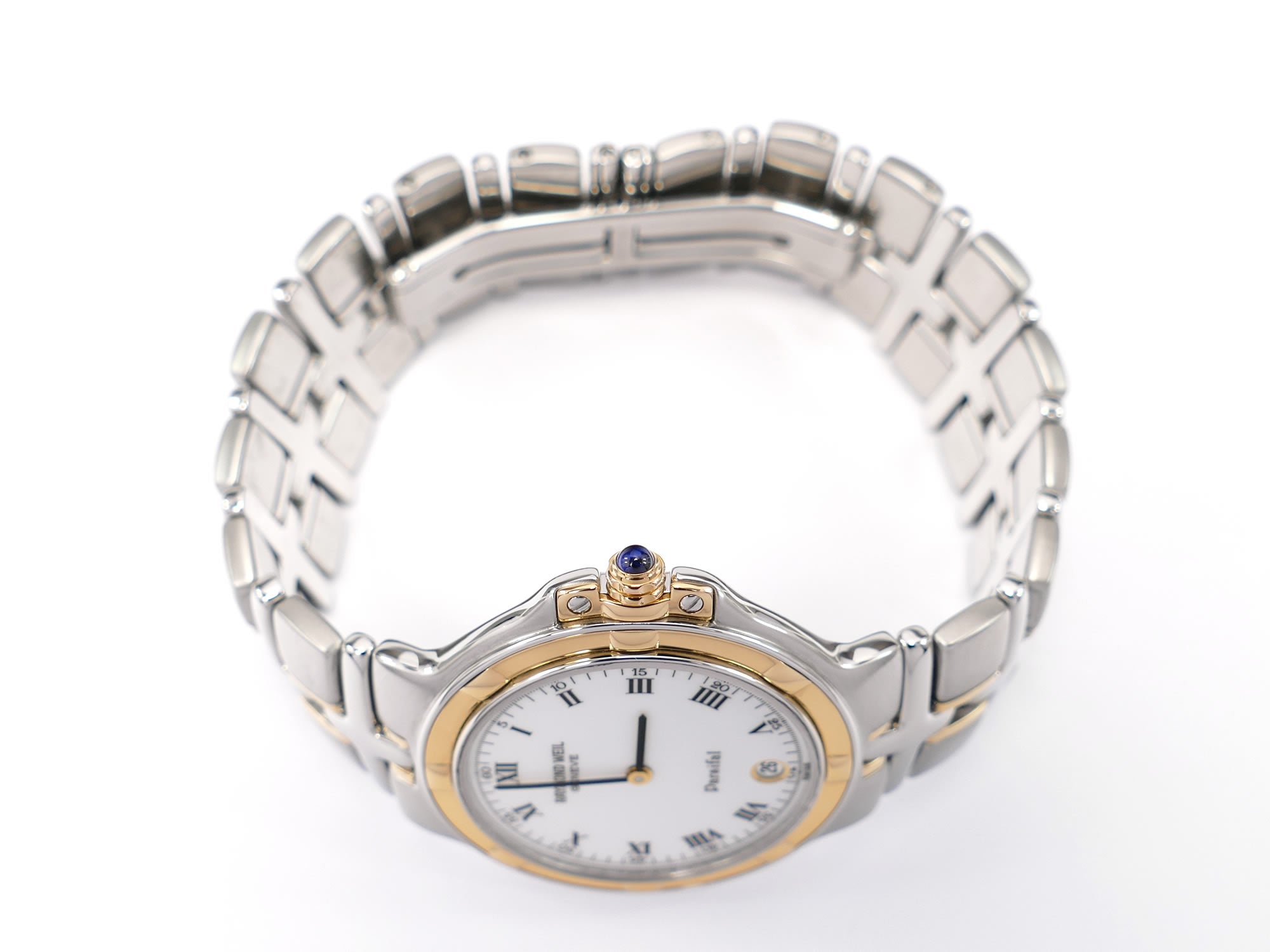 Raymond Weil Parsifal 9190 18k Gold plated crown with blue cabochon