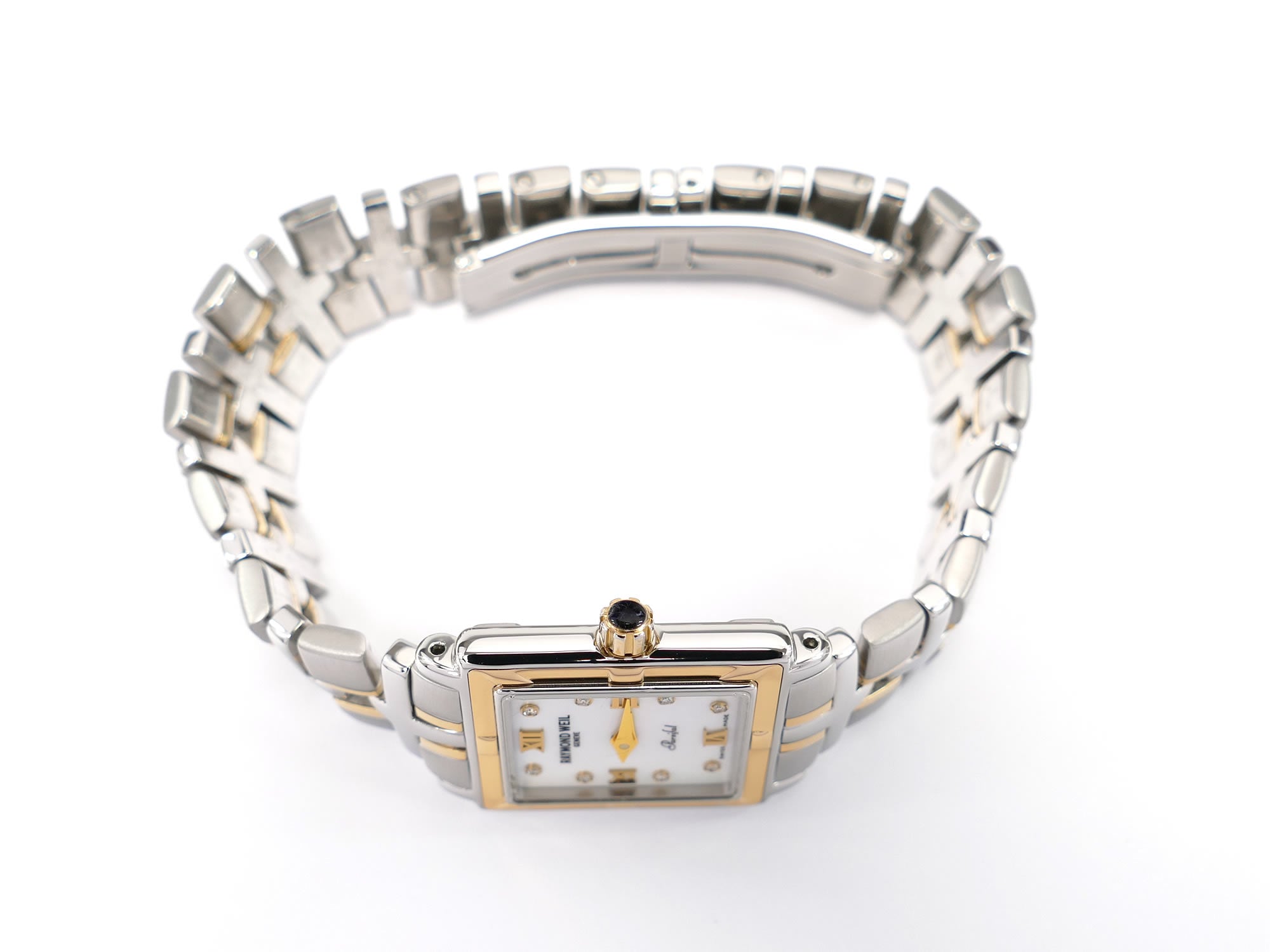 Raymond Weil Parsifal 9630 18k Gold plated crown with blue cabochon
