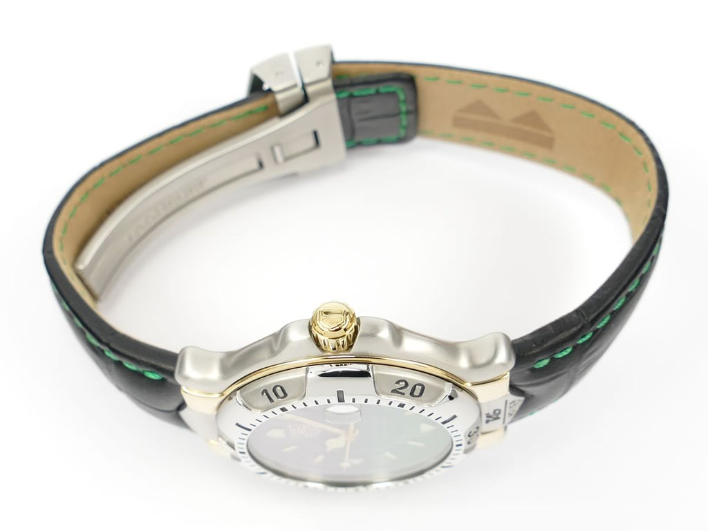 TAG Heuer 6000 Green Chronometer WH5253 screw down gold crown
