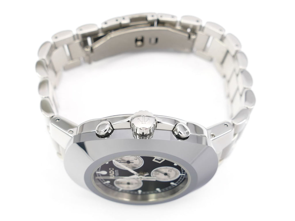 Rado Diastar Chronograph Black 541.0638.3 stainless steel crown and pushers