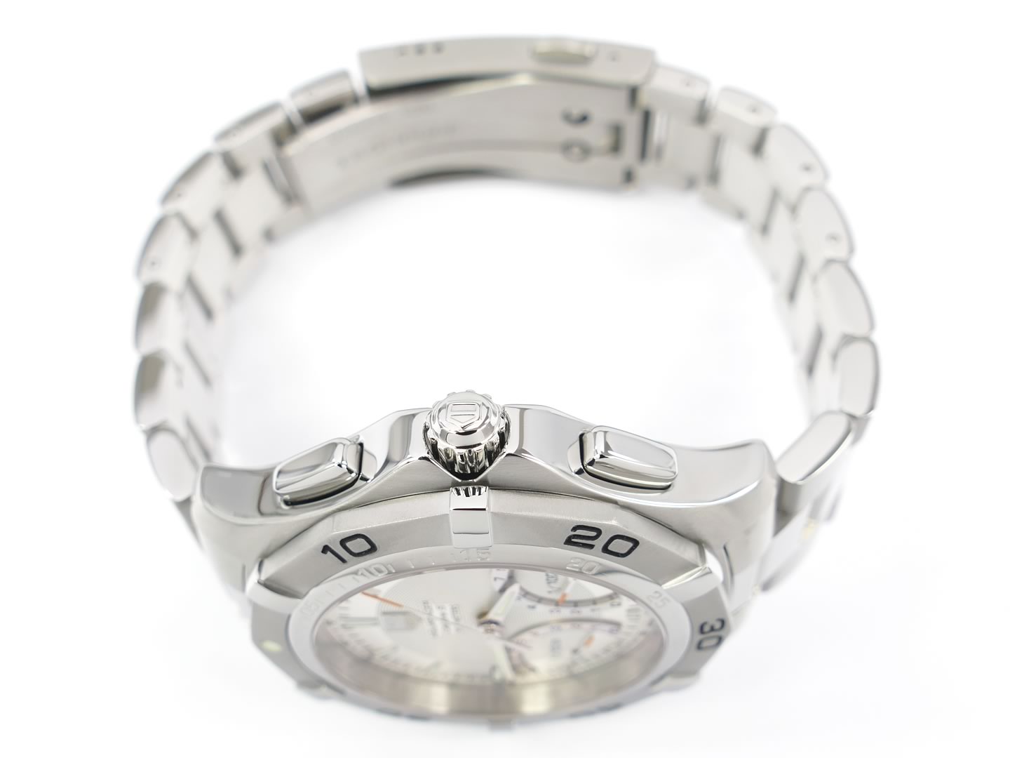 TAG Heuer Aquaracer Calibre S Silver CAF7011.BA0815 pushers and crown