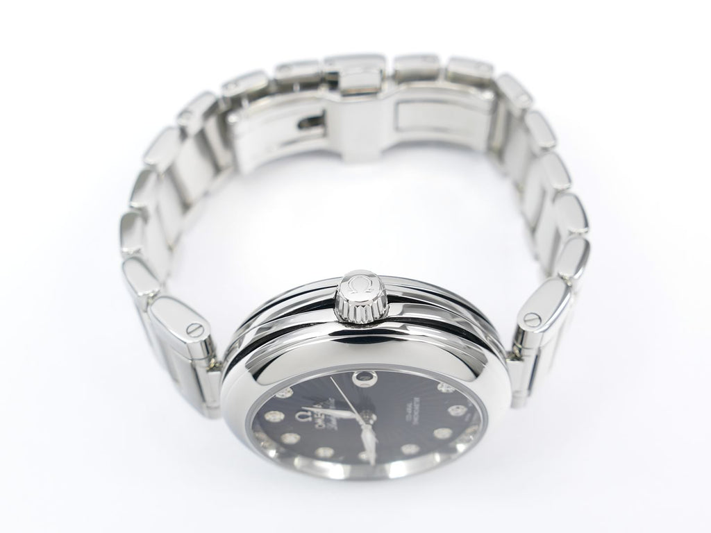 Omega De Ville Ladymatic Black Co-Axial Chronometer 425.30.34.20.51.001 screw down crown