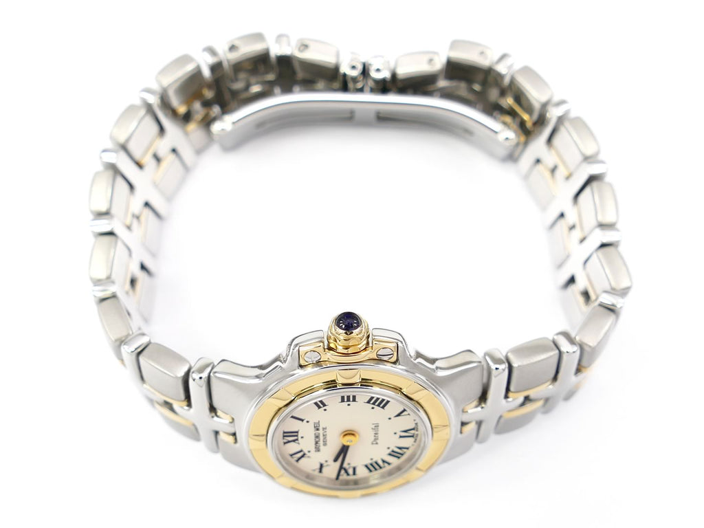 Raymond Weil Parsifal 9690 Small Cream Dial gold plated crown with black cabochon