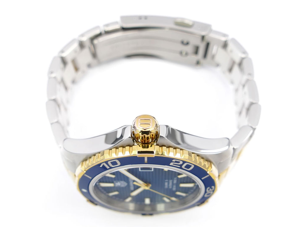 TAG Heuer Aquaracer Calibre 5 WAK2120.BB0835 screw down gold crown