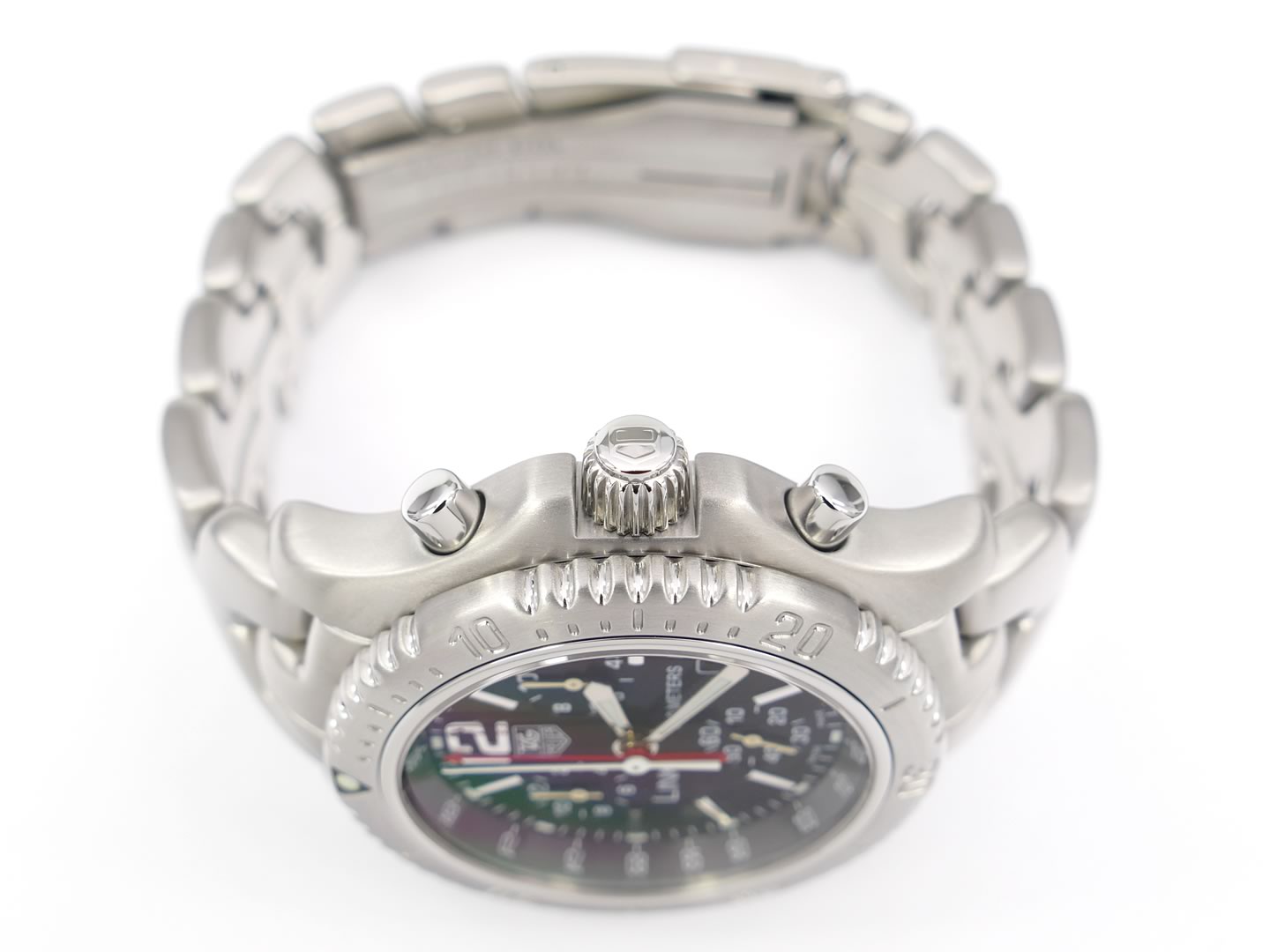 TAG Heuer Link Chronograph Black CT1111.BA0550 screw down crown