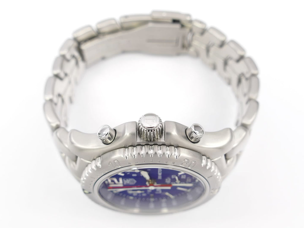 TAG Heuer Link Chronograph Blue CT1110.BA0550 screw down crown
