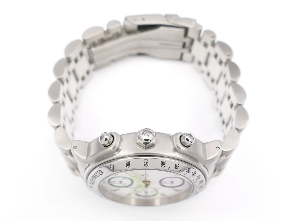 Baume et Mercier Richemont White Chronograph stainless steel pushers and crown